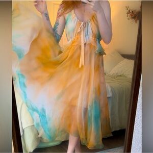 Leanne Marshall Teal and Orange Dress